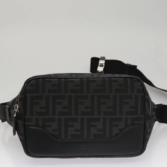 FENDI Zucca Canvas Shoulder Bag Black Auth FF3878AV - Picture 7 of 16